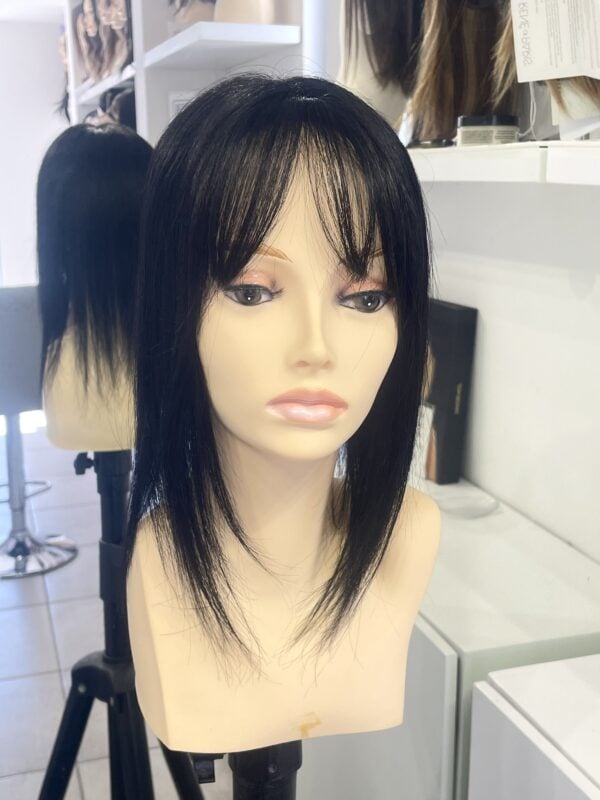 Topper con fleco cabello humano 12'' color 1B